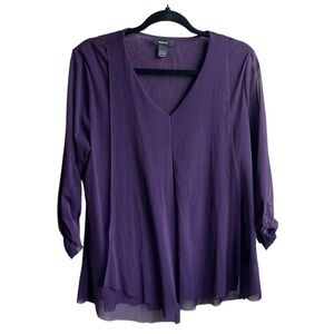Alfani Purple Sheer Blouse (Size L)